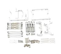 Amortisseurs RC Pour MN D90 D91 Pour MN99S 1/12 Châssis Métallique Biellette Direction Servo Support Montage Fixe Amortisseur Télécommande Voiture Pièces Mise Niveau(Silver)