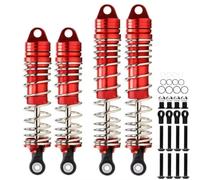 Amortisseurs RC Pour Traxxas Pour Slash Four VXL 4X4 2WD Pour Rustler 1/10 Échelle Pièces Mise Niveau D'amortisseurs Avant Et Arrière RC Aluminium CNC(Red-Silver)