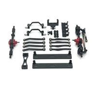 Amortisseurs RC Pour WPL C64 C64-1 1/16 Avant Arrière Métal Essieu Châssis Biellette Support Marchepied Amortisseurs RC Pièces Mise Niveau Voiture(Black)