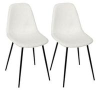 AMORY - Lot de 2 chaises en velours côtelé coloris crème - Altobuy Beige G