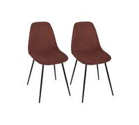 AltoBuy Amory - Lot de 2 chaises en Velours côtelé Coloris Terracotta