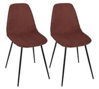 AltoBuy Amory - Lot de 2 chaises en Velours côtelé Coloris Terracotta