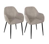 AltoBuy Amory - Lot de 2 fauteuils de Table en Velours côtelé Coloris Taupe