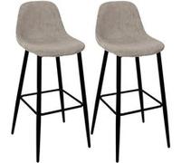 AltoBuy Amory - Lot de 2 tabourets de Bar en Velours côtelé Coloris Taupe