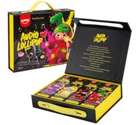 AMOS TastySounds Sucette Musicale Coffret - Bonbon Conduction Osseuse | Pêche, Fraise, Citron, Mûre et cassis pour concert privé; arôme naturel; gourmandise végétale sans gluten