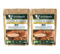 amoseeds ASHWAGANDHA EN POUDRE BIO Poudre Pour La Préparation D'Une Solution 2x200 g