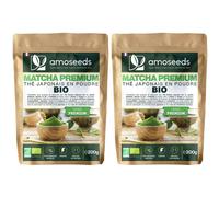 Amoseeds Matcha Premium Thé japonais en poudre bio 2x200 g