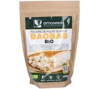 AMOSEEDS Poudre de Baobab Bio 500 g