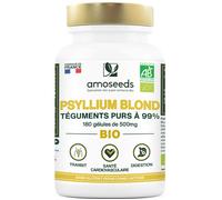amoseeds PSYLLIUM BLOND BIO, TÉGUMENTS PURS À 99% Capsule(S) 180 pc(s)