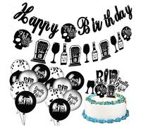 Amosfun 1 Ensemble Décoration Anniversaire Complet de Ballons Bannières pour Anniversaire Féminine Décorations Uniques Attractives pour Adultes