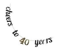 Amosfun 1 Ensemble Lettres décoratives signe de joyeux anniversaire pour toile de fond décorations suspendues joyeux anniversaire décorations du 30e anniversaire Poudre scintillante Noir