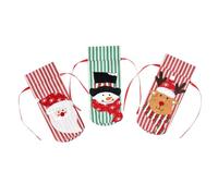 Amosfun 1 Jeu Decoration Noel Decoration De Noel Décor De Bouteille De Vin De Noël Bouteilles De Jus avec Couvercles Couverture De Bouteille Créative Décors De Vin De Noël Chiffon 3 Pièces