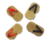 Amosfun 1 Jeu Sabots Jouets Mignon Flou Salle Maison Poupée Monstre Mini-Ornement Mini Sabot Simple Ornement De Bricolage Artisanat De Sabot Bois 2 Paires