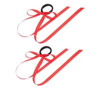 Amosfun 1 Paire Coiffe de jeu de jeu Ribbon Hoils liens accessoire de cheveux tresses accessoires de cheveux tressés arcs de cheveux pour les enfants arcs de cheveux roux chiffon rouge