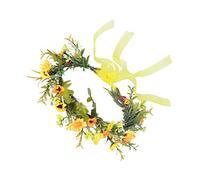 Amosfun 1 Pc couronne de tournesol accessoire de cheveux couronne bandeaux filles bandeau de mariage original hair band décoration coiffe pour fille coiffe de performance en tissu Yellow