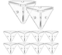 Amosfun 10 Équerres de Renfort Triangulaires Transparentes en Acrylique Vis et Écrou, Supports D’Angle pour Fixation D’Armoire et Étagère, Petits Supports Robustes pour Usage Industriel