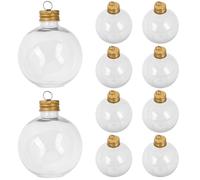 Amosfun 10 Pcs Boules De Boisson De Noël Ornements Clairs À Remplir pour Sapin De Noël Boule d'alcool De Ornements De Boisson À Remplir De Ampoules Forme Pot De Bonbons Doré 250