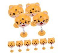 Amosfun 10 Pièces décoration de casque Ornement de la maison secouant la tête branlante accessoire de bureau figure de tigre de dessin animé tigre qui secoue la tête abdos Jaune