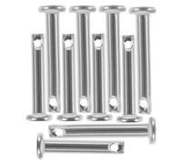 Amosfun 10 Pièces fournitures d'échafaudage plat axe de chape équipement hexagone réparation clé goupille de charnière de lien pince à trou unique Acier inoxydable Silver