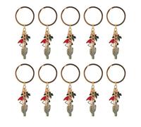 Amosfun 10 Pièces Porte-clés Cadeau Original Pendentif Créatif avec Flamant Cactus et Palmier Alliage ou Décoration pour Fête été