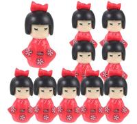 Amosfun 10 Pièces Poupée Kimono Poupée Geisha Poupées Kokeshi Kit Jardin Zen Dessus De Bureau Poupée Poupées Folkloriques Japonaises Figurine Kimono Collection Gâteau Plastique
