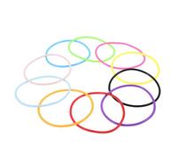 Amosfun 100 Bracelets en Silicone Colorés pour Cheveux Années 80, Lot de 10 Couleurs Vives, Bracelets Fins et Extensibles, Accessoires Fête et Coiffure, Pack 100 Pièces