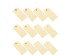 Amosfun 100 Étiquettes de Prix en Papier Jaune 6 X 12 Cm avec Ficelle Élastique, Étiquettes pour Vêtements et Bijoux Suspendues, Lot de 100 Pièces pour Affichage Prix en Boutique, Usage