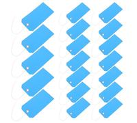 Amosfun 100 Pièces Étiquette Bagage Avion en Pvc Bleu, Surface Inscriptible Robuste avec Trou Rond, pour Valise et Équipement à Domicile ou Bureau
