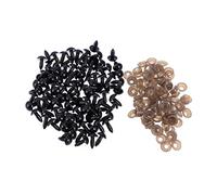 Amosfun 100pièces Lot de Yeux Et Joints Plastique pour Poupées Ours Et Jouets De Peluche Sécurité pour Fixation