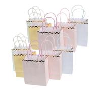 Amosfun 10pièces Sacs Papier Avec Poignée Design Macaron Pour Fête Anniversaire Mariage Lot De Petits Sacs Pour Événements