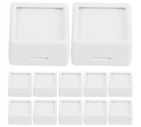 Amosfun 12 Pièces Affichage De La Vitrine Des Bijoux Conteneur De Présentation De Bijoux Porte-bijoux En Plastique Étui Transparent Pour Pierres Précieuses White