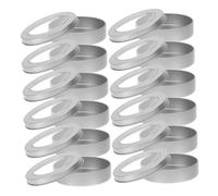 Amosfun 12 Pièces Boîte Ronde Tôle avec Couvercle Boîte Métallique pour Biscuits Bonbons et Gâteaux Décorative pour Fête de Noël et Usage Quotidien