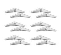 Amosfun 12pcs Chevilles pour Plaques de Plâtre Robustes en Fer Galvanisé M8 Écrou à Aile, Fixation à Bascule Pratique et Résistante pour Projets de Bricolage