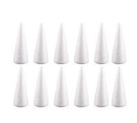 Amosfun 12pcs Cône Polystyrène Présentoirs Supports Gâteau Bonbon pour Bricolage Artisanat 10cm