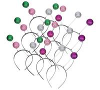 Amosfun 12pièces Bandeau Alien Mousse avec Boules Pailletées Colorées Serre-tête Léger et Confortable Accessoire Cheveux Extraterrestre pour Halloween et Fêtes à Thème
