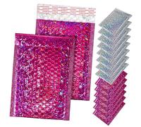 Amosfun 16 Pièces Bulles Holographiques Auto Scellantes pour Envoi de Produits de Maquillage Argentées Roses