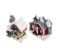 Amosfun 1Pièce Ornement De Noël Résine Miniature Décoration Micro Paysage De Noël pour Maison Décor De Noël Pile