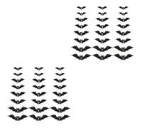 Amosfun 2 Ensembles Chauve-souris Lumineuse Sticker Halloween Decoration Décoration Halloween Etiquette Autocollante Autocollants De Fenêtre D' Stickers Muraux Pvc 48 Pièces * 2
