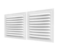 Amosfun 2 Pcs Grille D'aération Métallique, Couvercle D'aération Carré en Alliage D'aluminium Blanc, Grille de Ventilation à Persienne Filtre Anti-insectes, pour Boîtiers Électriques