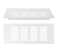 Amosfun 2 Pcs Grille de Ventilation Rectangulaire en Alliage D'aluminium Blanc pour Armoire et Poêle, Structure Respirante et Élégante, Couvercle D'aération pour Meubles
