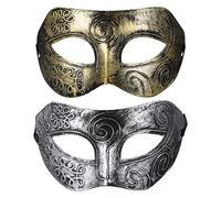 Amosfun 2 PCS Masque Vénitien Homme Masque Dentelle Homme pour Halloween Fête Carnaval Soirée Costume Photo Props