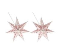 Amosfun 2 Pièces Abat-jour Étoile en Papier Neuf Pointes pour Noël, 45 CM | Décoration Ajourée, Montage Simple et Rangement Compact, Usage Chambre ou Fête, Compatibilité