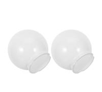 Amosfun 2 Pièces Abat-jour Rond Blanc Cassé en Pmma, Décoratif et Solide, pour Lampadaire Extérieur, Adapté pour Jardin et Véranda