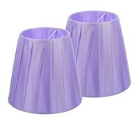 Amosfun 2 Pièces Abat-jour Violet en Tissu Plissé, Accessoire pour Lampes de Table et Lampadaires, Remplaçant Robuste pour Éclairage Intérieur et Décoration D’ambiance