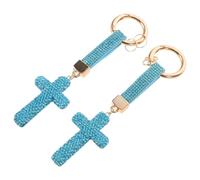 Amosfun 2 Pièces Alloy Rhinestone Keychain For Car Keys Stylish Bling Bow Pendant Keyring For Handbag And Purse Charm Lightweight Secure Zinc Alloy Key Holder