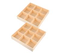 Amosfun 2 Pièces Boîte de Rangement Tiroir Naturel Compartiments Organisateur Polyvalent pour Chaussettes Sous Vêtements et Accessoires Adapté Aux Petits et Commodes