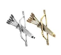 Amosfun 2 Pièces Broche Arc et Flèche Vintage pour Homme, Insigne Métallique Petit Format, Accessoire Portable pour Mariage et Fête