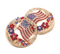 Amosfun 2 Pièces Broche Design Compact Drapeau Américain Patriotique en Alliage Doré avec Incrustation de Cristaux et Ajustement Sécurisé lors des Défilés du 4 Juillet pour Hommes et