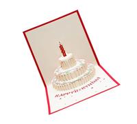 Amosfun 2 Pièces Carte de Vœux 3d Gâteau Anniversaire Faite Main en Papier