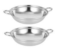 Amosfun 2 pièces Casserole Acier Inoxydable Petit Faitout de Cuisine Ménager Poignée Stable Anti-brûlure Pot Polyvalent pour Fondue et Cuisson sans Couvercle